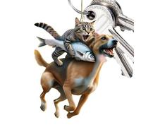 Decorazione da appendere a forma di gatto, in acrilico 2D, simpatico ciondolo a forma di animale, ornamento realistico per auto, accessorio divertente per zaino o borsa, maniglia decorativa per porta