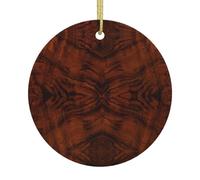 Decorazione da appendere all'albero di Natale, in ceramica, con stampa in legno rosso, ricordo per le vacanze, la casa, il regalo per feste di Natale