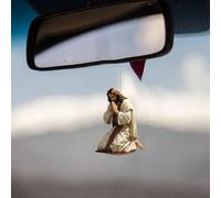 Decorazione da appendere all'auto raffigurante Gesù in stile retrò 2D, croce da appendere allo specchietto dell'auto, regalo di fede for cristiani, accessori religiosi natalizi for la casa.(C)