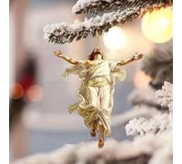 Decorazione da appendere all'auto raffigurante Gesù in stile retrò 2D, croce da appendere allo specchietto dell'auto, regalo di fede for cristiani, accessori religiosi natalizi for la casa.(D)