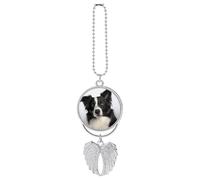 Decorazione da appendere allo specchietto retrovisore di Border Collie, accessorio per auto da donna, grazioso accessorio estetico per interni, camion, Natale, per uomo, One Size, Zinco