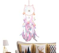 Decorazione Da Appendere Con Acchiappasogni - Ciondolo Artistico Con Piume | Ciondolo Decorativo Realizzato A Mano, Stravagante Accessorio Per Esposizione A Parete, Elegante Attributo Di Design Fantasy