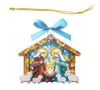 Decorazione da appendere in acrilico resistente allo sbiadimento Caratteristica nascita dei signori perfetta per interni auto di lunga durata facile montaggio N acrilico ciondolo auto religiosa