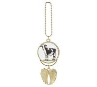 Decorazione da appendere per auto a forma di mucca da latte, ciondolo per specchietto retrovisore, regalo fortunato, ornamento da appendere, divertente ciondolo per auto per ufficio, decorazione
