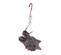 Decorazione da appendere per Halloween con testa di animale sanguinoso, ciondolo da appendere a forma di mostro e uccello, lupo di Halloween, con gancio a forma di decapato, ornamento per Halloween