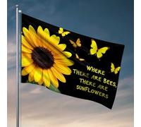 Decorazione da bar per api e girasoli domestici: una perfetta coppia di bandierine per adolescenti roba da bagno (30 x 45 cm)