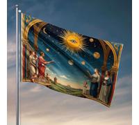 Decorazione da bar per cortile Un gruppo di donne si trova sotto un arco, guardando i corpi celesti nel cielo notturno. Bandiere con bandiera divertente decorazione per camera da letto per uomo (152 x