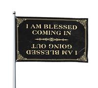 Decorazione da bar per la casa, con scritta "I Am Blessed Coming In And Going Out", bandiera da giardino, divertente decorazione per la stanza (30 x 45 cm)