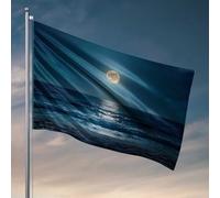 Decorazione da bar per la casa, luna piena sulle onde dell'oceano, bandierine per dormitorio, decorazione divertente per camera da letto (60 x 90 cm)