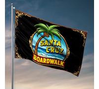 Decorazione da bar per la casa Santa Cruz Boardwalk: un paradiso tropicale vicino al mare bandiera adolescente ragazzo decorazione camera accessori per la stanza da uomo (30 x 45 cm)