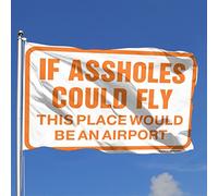 Decorazione da bar sportiva con scritta "If Assholes could flythis place would be a airport flag" Cool Decor for guys room camera da letto porta (120 x 180 cm)