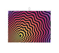 Decorazione da cucina multicolore per bancone, linea visiva sfumata, illusione ottica, divertente tappetino per asciugare i piatti, grande, morbido, grande, 18 x 24 pollici