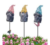 Decorazione da giardino - 3 pezzi resistente alle intemperie decorazione da giardino - statuette da esterno nano paletto da giardino | per casa, portico, aiuola, vaso per piante, vacanze, compleanno