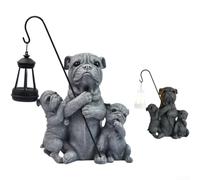 Decorazione da giardino a energia solare della lampada del cane della | Sensore automatico dal tramonto all'alba a carica solare, per zero costi di elettricità, finitura in resina dorata