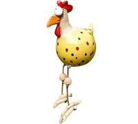 Decorazione da giardino a forma di gallina, fatta a mano, decorazione da giardino, per la festa della mamma, materiali in resina e ceramica, per giardino, cortile, prati(giallo)