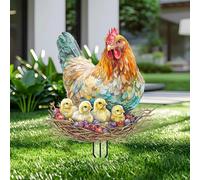 Decorazione da giardino a forma di gallo, in acrilico 2D, decorazione per giardino primaverile, decorazione artistica da cortile, regalo per gli amanti della natura, per vasi da fiori interni ed