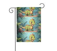 Decorazione da giardino bandiera da giardino 30,5 x 45,7 cm HJFCZH Cute Dinosaur Stampe spesse e resistenti all'usura per vasi da fiori da giardino e prati