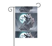 Decorazione da giardino bandiera da giardino 30,5 x 45,7 cm HJFCZH Full-Moon Wolves stampe 3D spesse e resistenti all'usura per vasi da fiori da giardino e prati