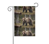 Decorazione da giardino bandiera da giardino 30,5 x 45,7 cm HJFCZH Rustic Lodge Bear stampe spesse e resistenti all'usura per vasi da fiori da giardino e prati