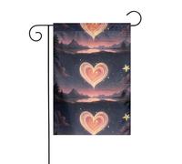 Decorazione da giardino bandiera da giardino 30,5 x 45,7 cm HJFCZH Shooting Star Heart Stampe spesse e resistenti all'usura per vasi da fiori da giardino e prati