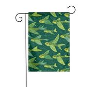 Decorazione da giardino bandiera da giardino 30,5 x 45,7 cm HJFCZH The Green Flying Fish Stampe spesse e resistenti all'usura per vasi da fiori da giardino e prati