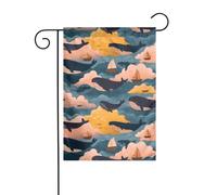 Decorazione da giardino bandiera da giardino 30,5 x 45,7 cm HJFCZH Whales At Sea stampe spesse e resistenti all'usura per vasi da fiori da giardino e prati