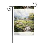 Decorazione da giardino bandiera da giardino 30,5 x 45,7 cm WHJDPP Acquarello campagna stampata spessa e resistente all'usura per vasi da fiori da giardino e prati