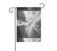 Decorazione da giardino bandiera da giardino 30,5 x 45,7 cm WHJDPP Buildings in the clouds Stampato spesso e resistente all'usura per vasi da fiori da giardino e prati