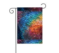 Decorazione da giardino bandiera da giardino 30,5 x 45,7 cm WHJDPP Rainbow frammenti squame di pesce stampate spesse e resistenti all'usura per vasi da fiori da giardino e prati