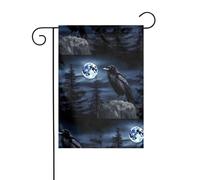 Decorazione da giardino bandiera da giardino 30,5 x 45,7 cm WHJDPP Raven in the Night stampata spessa e resistente all'usura per vasi da fiori da giardino e prati