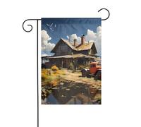 Decorazione da giardino bandiera da giardino 30,5 x 45,7 cm WHJDPP Texas Farm Tractor stampata spessa e resistente all'usura per vasi da fiori e prati da giardino