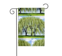 Decorazione da giardino bandiera da giardino 30,5 x 45,7 cm WHJDPP Willow Tree stampata spessa e resistente all'usura per vasi da fiori da giardino e prati