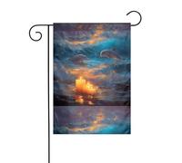 Decorazione da giardino bandiera da giardino 30,5 x 45,7 cm WHJSSF Candlelight on the Beach Pattern spesso e resistente all'usura per vasi da fiori da giardino e prati