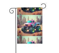 Decorazione da giardino bandiera da giardino 30,5 x 45,7 cm WHJSSF Cute Monster Trucks Pattern spesso e resistente all'usura per vasi da fiori da giardino e prati