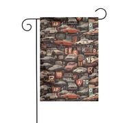 Decorazione da giardino bandiera da giardino 30,5 x 45,7 cm WHJSSF Dark Wind Motor City Pattern spesso e resistente all'usura per vasi da fiori da giardino e prati