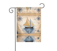Decorazione da giardino bandiera da giardino 30,5 x 45,7 cm WHJSSF Mappa barca a vela Immagine spessa e resistente all'usura per vasi da fiori da giardino e prati