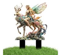 Decorazione da giardino con elfi e cervi, decorazione da giardino con elfi | Elfi Ornamento fatine pali decorativi da giardino | Affascinante decorazione da giardino, decorazione colorata per piante