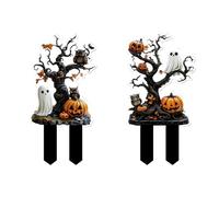 Decorazione Da Giardino Con Pali Per Halloween,Pali Spaventosi Con Insegne Acriliche Per Esterni | Per Feste Stagionali Decorazioni Esterne Per Percorsi Portici Cortili Prati