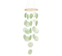 Decorazione da giardino da appendere con campanelli a vento a conchiglie che producono melodie morbide, adatta per varie posizioni e realizzata con conchiglie naturali (verde)