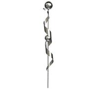 Decorazione da giardino in acciaio inossidabile, design, picchetto per aiuola, spirale, sfera, picchetto da terra, H 140 cm