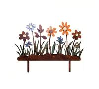 Decorazione da giardino in metallo, decorazione rustica per esterni, decorazione floreale per prato per patio e aiuole, arte da giardino per cortile paesaggio