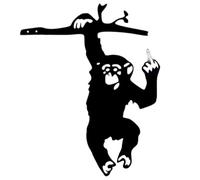Decorazione Da Giardino In Metallo - Silhouette Scimmia Su Ramo Con Piquet | Statua Animale Resistente Alle Intemperie | Ornamento Divertente Per Cortile, Prato, Patio, Esterno & Feste Natalizie