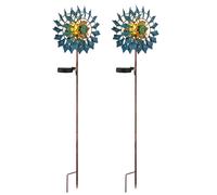 Lampada Solare Girandola Giardino per Esterni Oro Patio LED H 92 CM 2er Set [EEK: Inaditato]