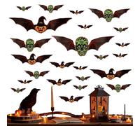 Decorazione da parete | 24 pezzi adesivi da parete 3D | Adesivi decorativi interni | per camera da soggiorno aula festa compleanno Halloween