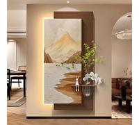 Decorazione da parete 3D Arte in pietra arenaria con luci a LED, decorazione da parete moderna per casa, ristorante e hotel, alimentatore plug-in, opera d'arte murale 50 x 100 cm