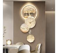 Decorazione Da Parete 3D Con Luce LED, Grande Applique Decorativa Con Orologio, Pannello Posteriore Ispessito, Dipinto Decorativo Dell'albero Della Fortuna Con Gancio(C,100 * 43cm)