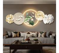 Decorazione Da Parete 3D Con Luce LED, Grande Scultura Da Appendere Alla Parete, Intaglio UV Senza Cornice, Moderno Orologio Da Parete Decorativo Per La Casa(B,90 * 30cm)