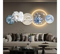 Decorazione Da Parete 3D Con Luce LED, Grande Scultura Da Appendere Alla Parete, Intaglio UV Senza Cornice, Moderno Orologio Da Parete Decorativo Per La Casa(D,90 * 30cm)