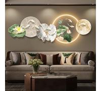 Decorazione Da Parete 3D Con Luce LED, Grande Scultura Da Appendere Alla Parete, Intaglio UV Senza Cornice, Moderno Orologio Da Parete Decorativo Per La Casa(A,90 * 30cm)