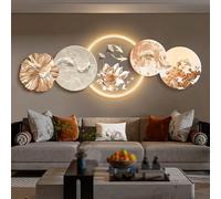 Decorazione Da Parete 3D Con Luce LED, Grande Scultura Da Appendere Alla Parete, Intaglio UV Senza Cornice, Moderno Orologio Da Parete Decorativo Per La Casa(C,90 * 30cm)